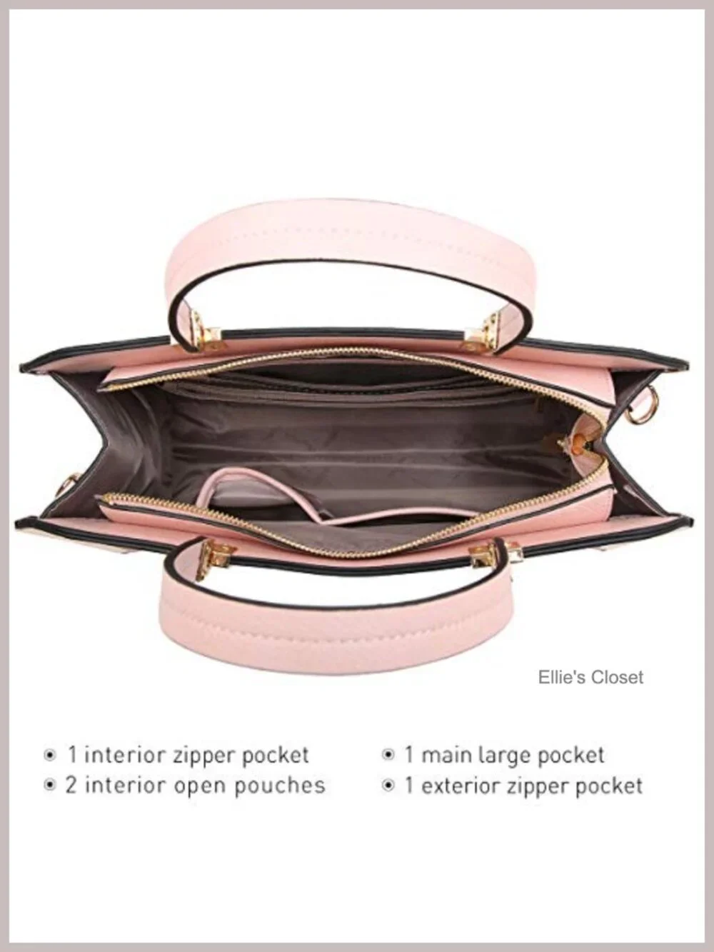 Vegan Leather Top Handle Satchel Bag Tote with Wallet